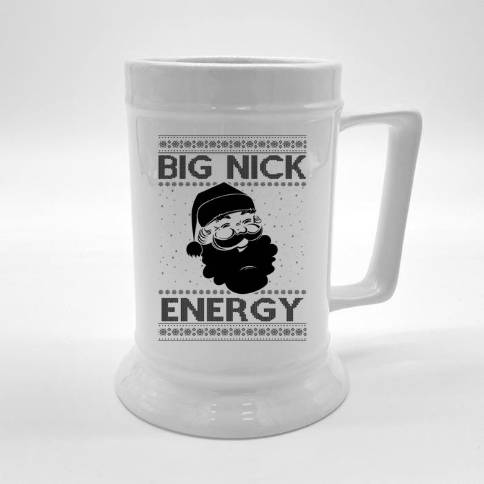 Big Nick Energy Funny Santa Christmas Front & Back Beer Stein