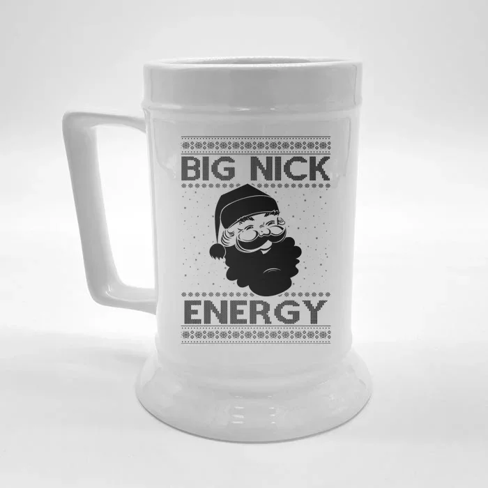 Big Nick Energy Funny Santa Christmas Front & Back Beer Stein