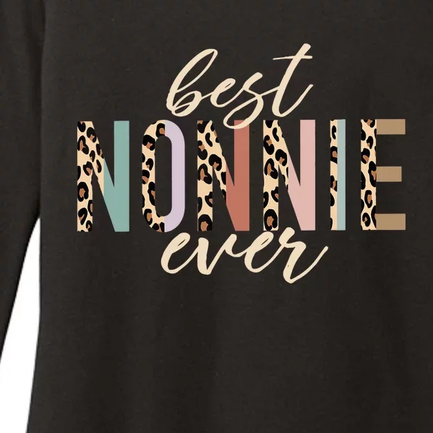 Best Nonnie Ever Gifts Leopard Print Mothers Day Womens CVC Long Sleeve Shirt