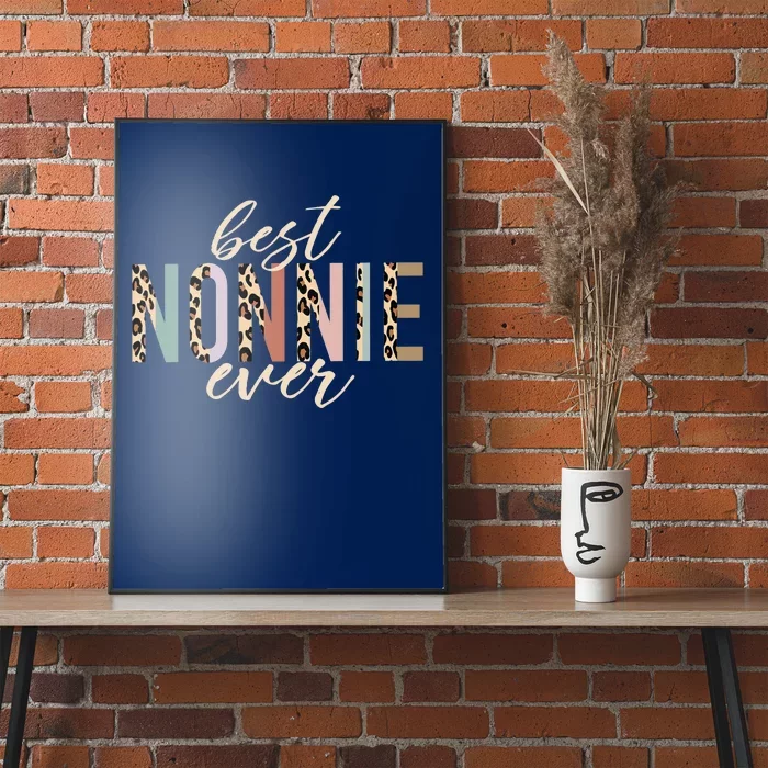 Best Nonnie Ever Gifts Leopard Print Mothers Day Poster