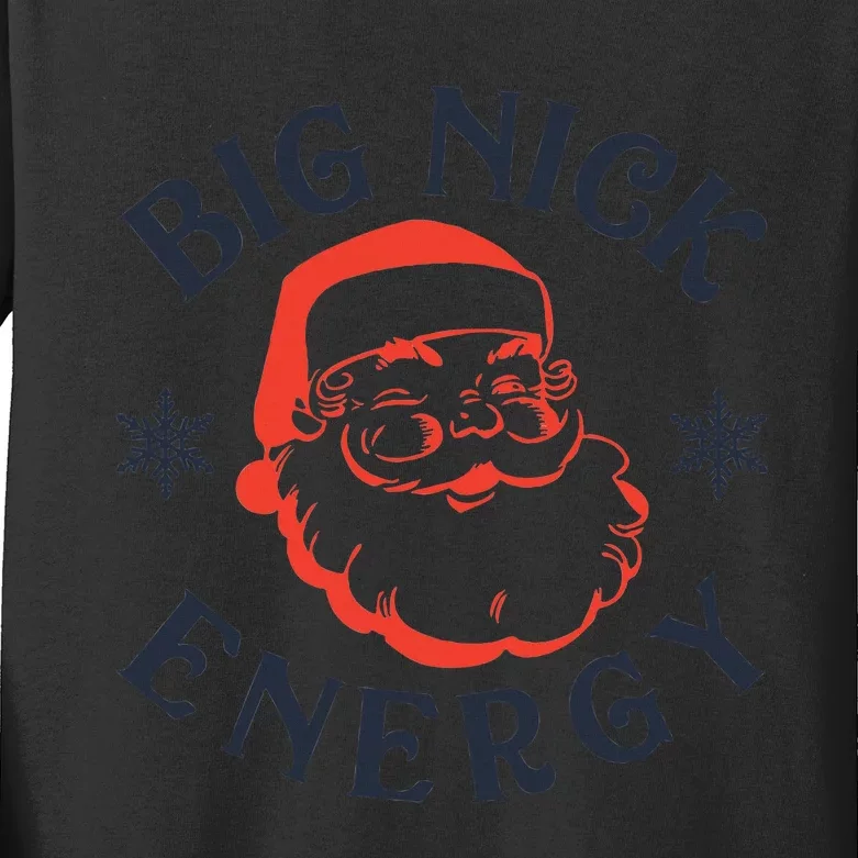 Big Nick Energy Holiday Xmas Christmas Santa Claus Pajama Kids Long Sleeve Shirt