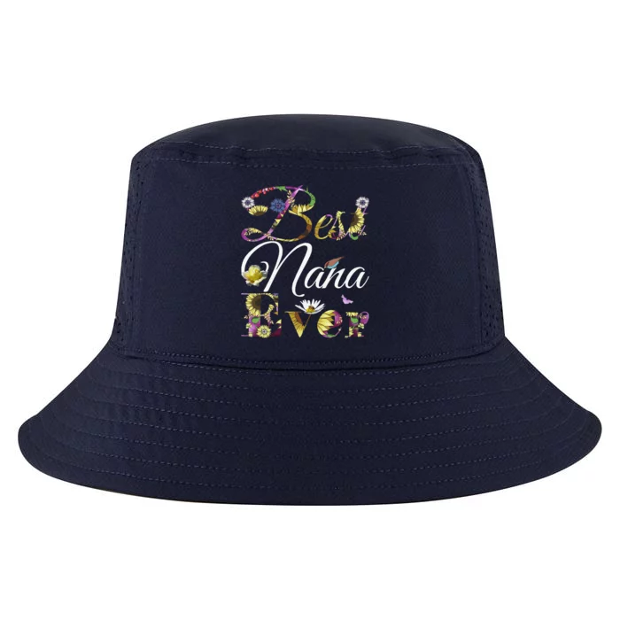 Best Nana Ever Tee Cute Sunflowers Floral Mother's Day Gift Cool Comfort Performance Bucket Hat