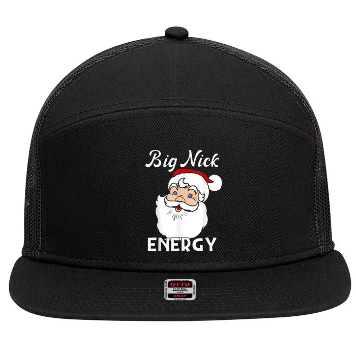 Big Nick Energy Funny Christmas 7 Panel Mesh Trucker Snapback Hat