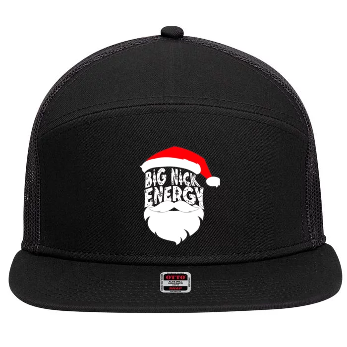 Big Nick Energy Santa Naughty Adult Humor Funny Christmas Gift 7 Panel Mesh Trucker Snapback Hat