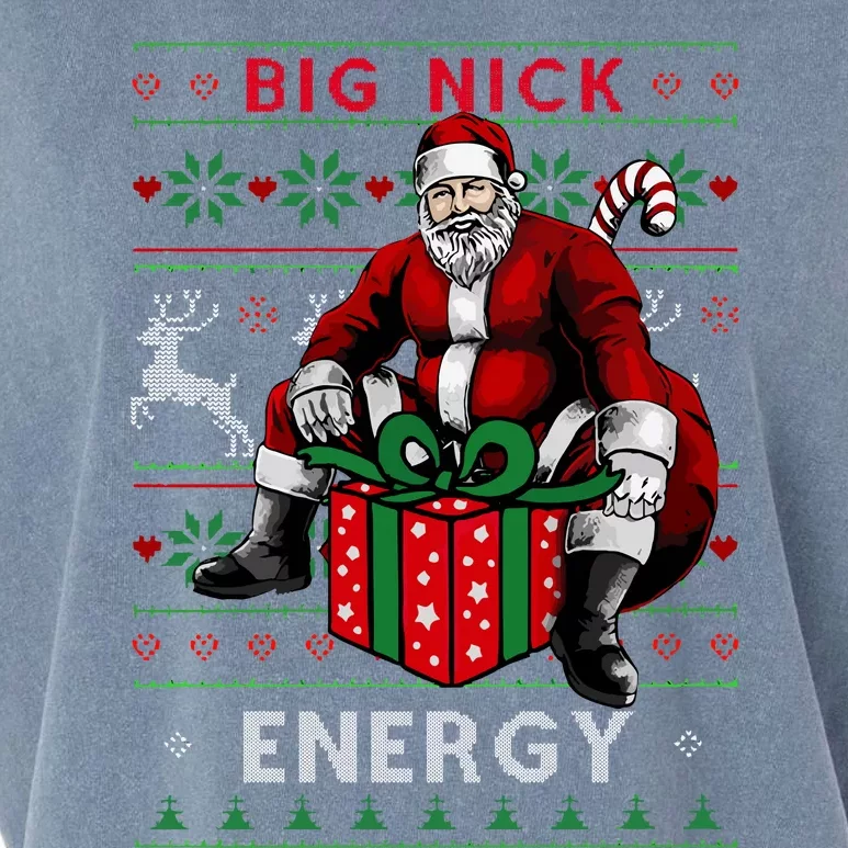 Big Nick Energy Funny Santa Ugly Christmas Xmas Garment-Dyed Women's Muscle Tee