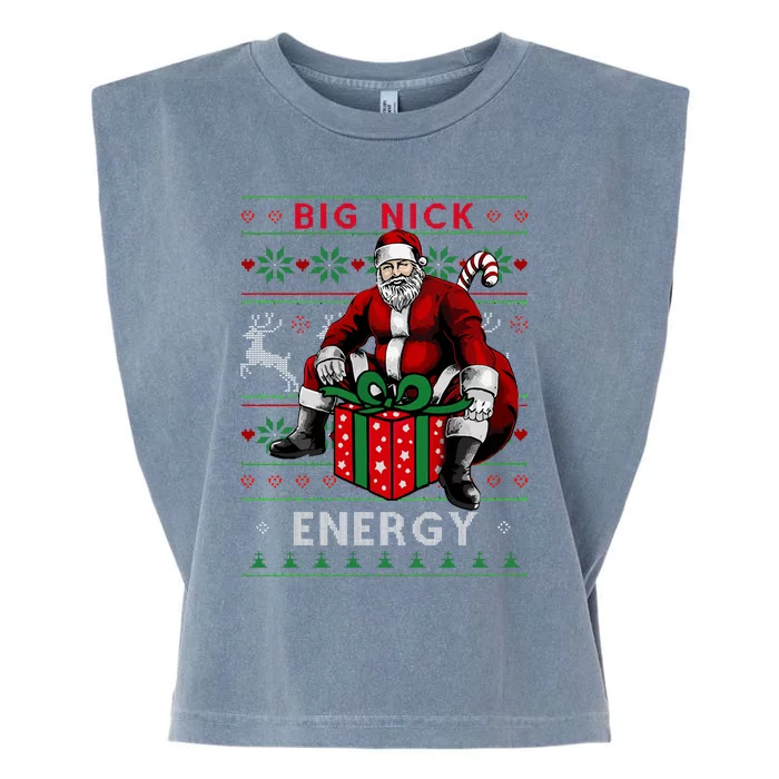 Big Nick Energy Funny Santa Ugly Christmas Xmas Garment-Dyed Women's Muscle Tee