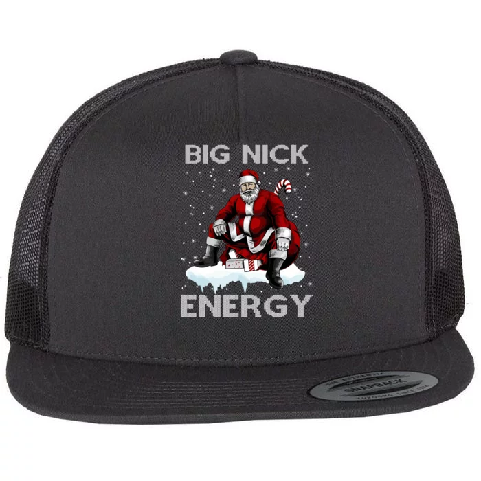 Big Nick Energy Funny Santa Ugly Christmas Xmas Flat Bill Trucker Hat