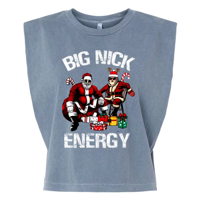 Big Nick Energy Funny Santa Ugly Christmas Xmas Garment-Dyed Women's Muscle Tee