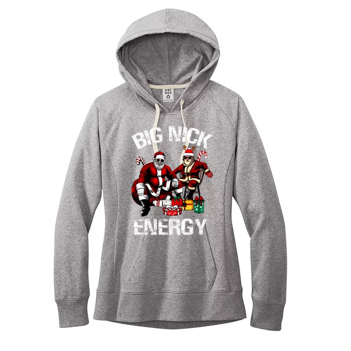 Big Nick Energy Funny Santa Ugly Christmas Xmas Women's Fleece Hoodie