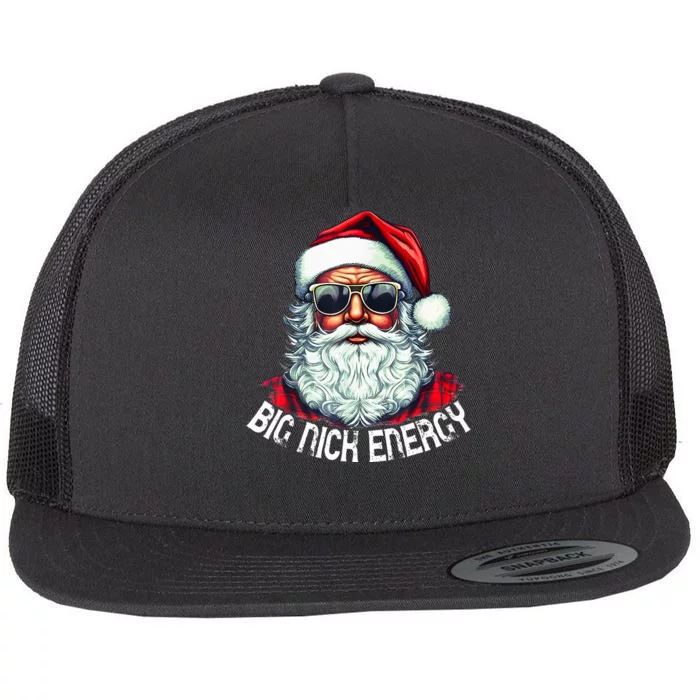 Big Nick Energy Funny Santa Christmas Flat Bill Trucker Hat