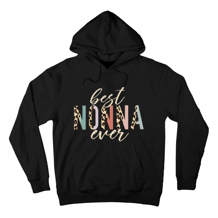 Best Nonna Ever Gifts Leopard Print Mothers Day Hoodie