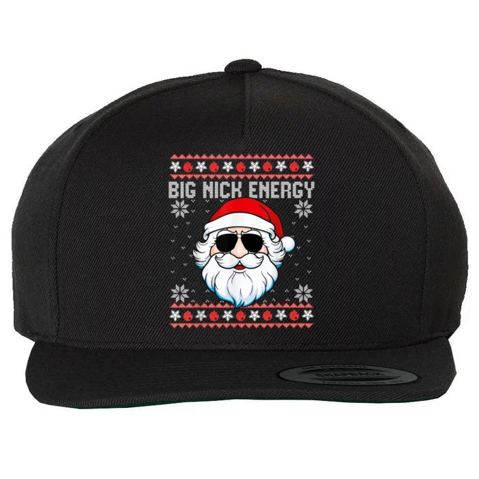 Big Nick Energy Santa Ugly Christmas Sweater Wool Snapback Cap