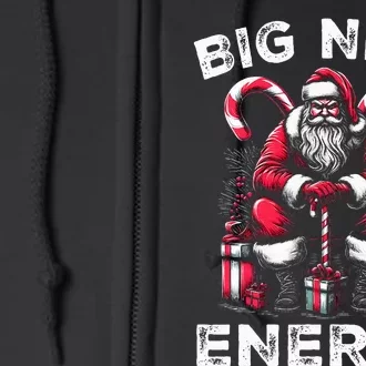 Big Nick Energy Funny Santa Claus Christmas Full Zip Hoodie