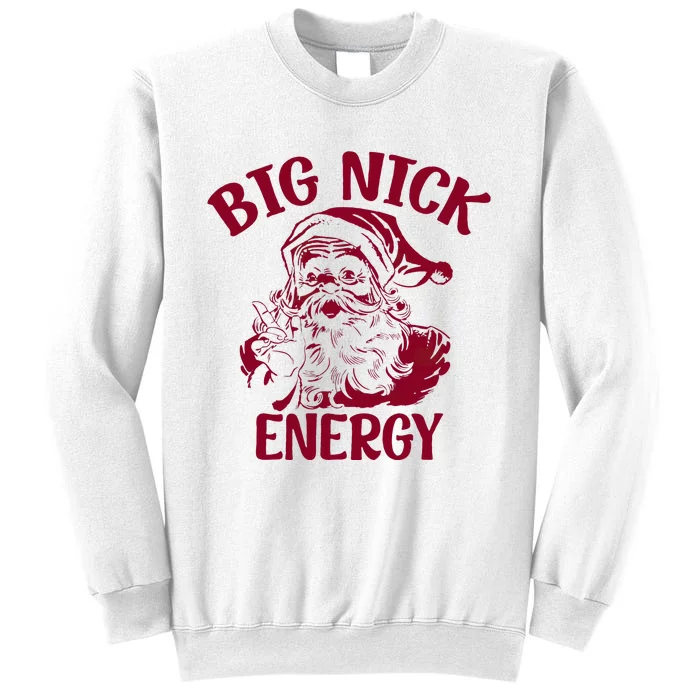 Big Nick Energy Christmas Retro Groovy Funny Vintage Santa Sweatshirt