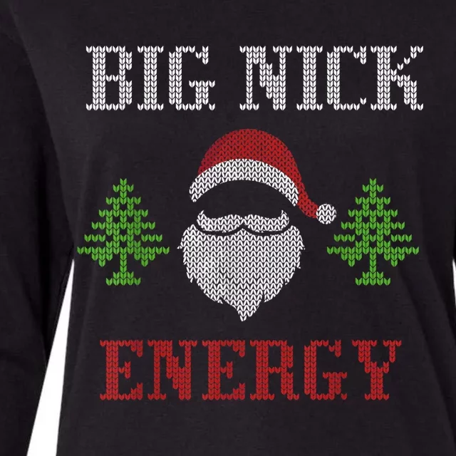 Big Nick Energy - Ugly Sweater - Big Nick Energy Santa Womens Cotton Relaxed Long Sleeve T-Shirt