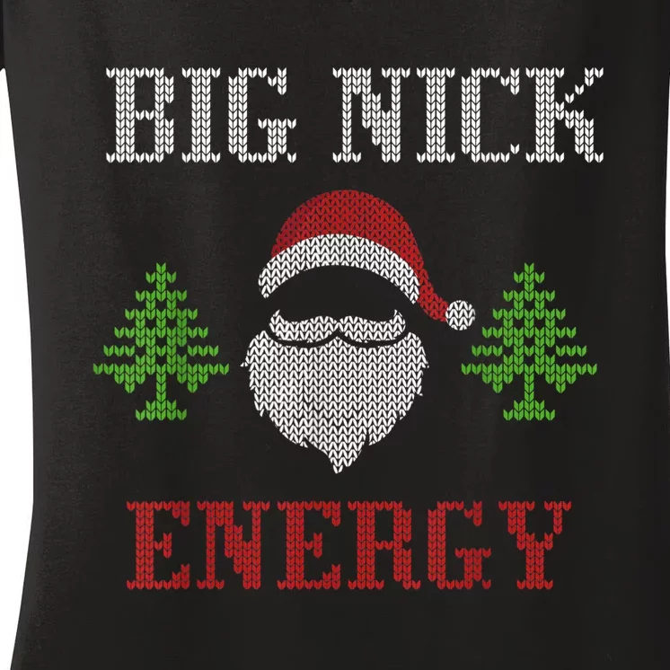 Big Nick Energy - Ugly Sweater - Big Nick Energy Santa Women's V-Neck T-Shirt