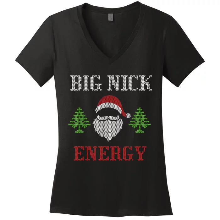 Big Nick Energy - Ugly Sweater - Big Nick Energy Santa Women's V-Neck T-Shirt