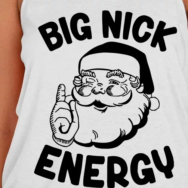 Big Nick Energy Santa Claus Funny Xmas Christmas Women's Knotted Racerback Tank