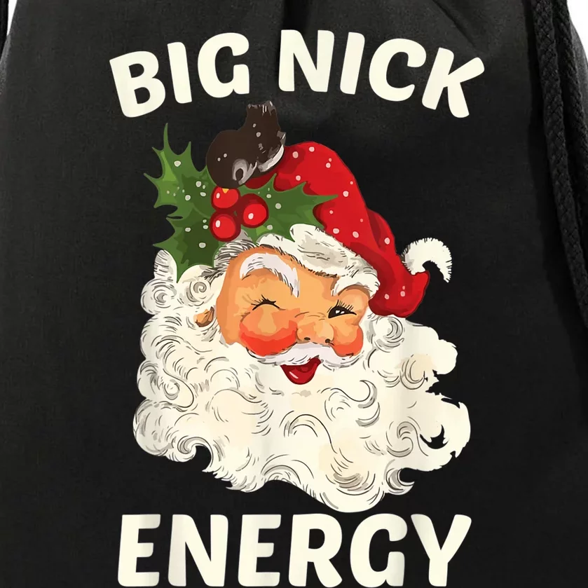 Big Nick Energy Funny Santa Christmas Drawstring Bag