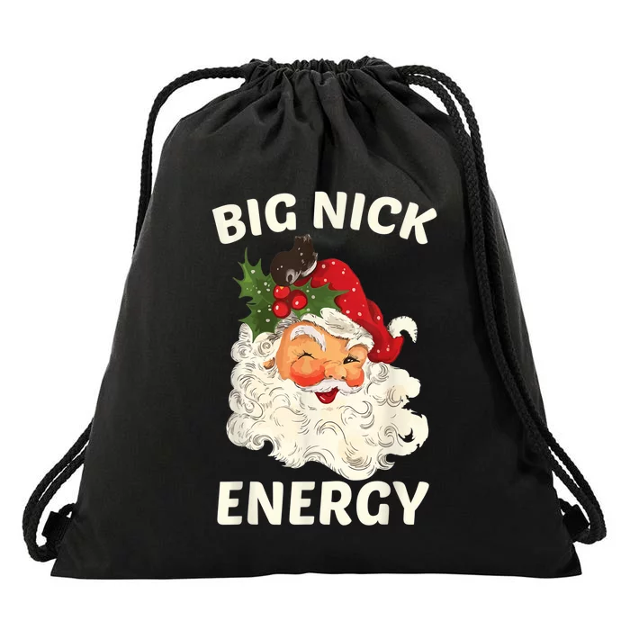 Big Nick Energy Funny Santa Christmas Drawstring Bag