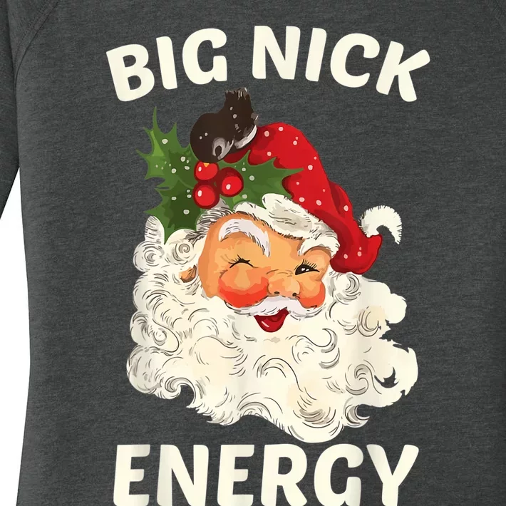 Big Nick Energy Funny Santa Christmas Women's Perfect Tri Tunic Long Sleeve Shirt