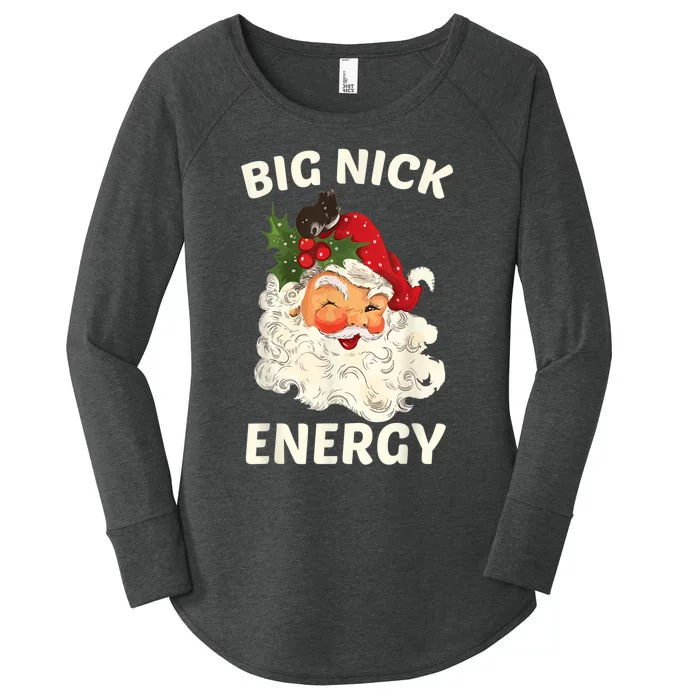 Big Nick Energy Funny Santa Christmas Women's Perfect Tri Tunic Long Sleeve Shirt