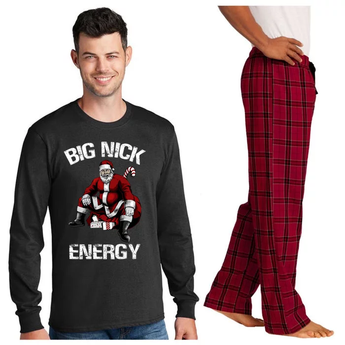 Big Nick Energy Funny Santa Christmas Long Sleeve Pajama Set