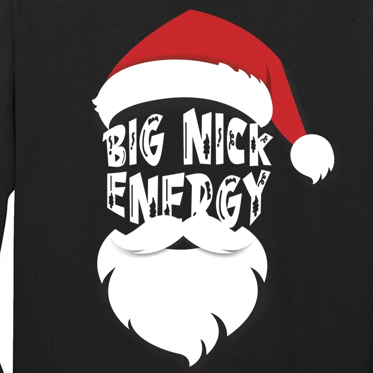 Big Nick Energy Funny Xmas Santa Hipster Tall Long Sleeve T-Shirt