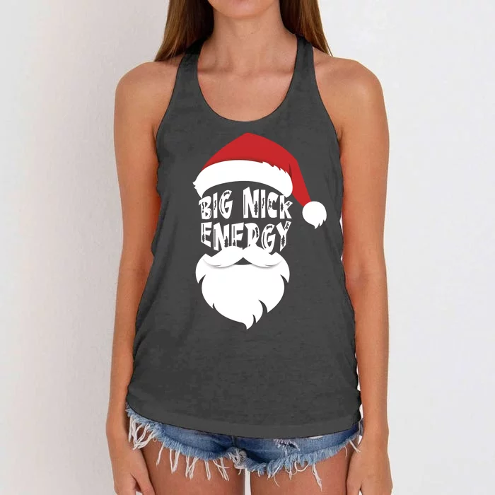 Big Nick Energy Funny Xmas Santa Hipster Women's Knotted Racerback Tank