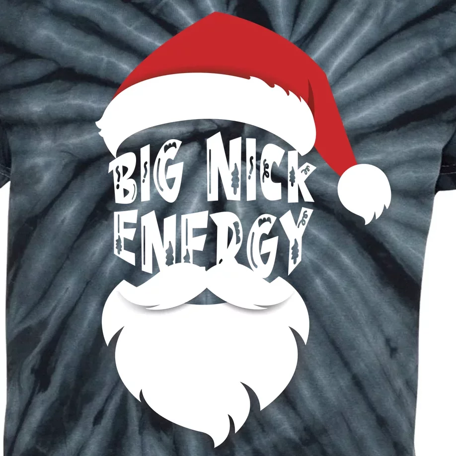 Big Nick Energy Funny Xmas Santa Hipster Kids Tie-Dye T-Shirt