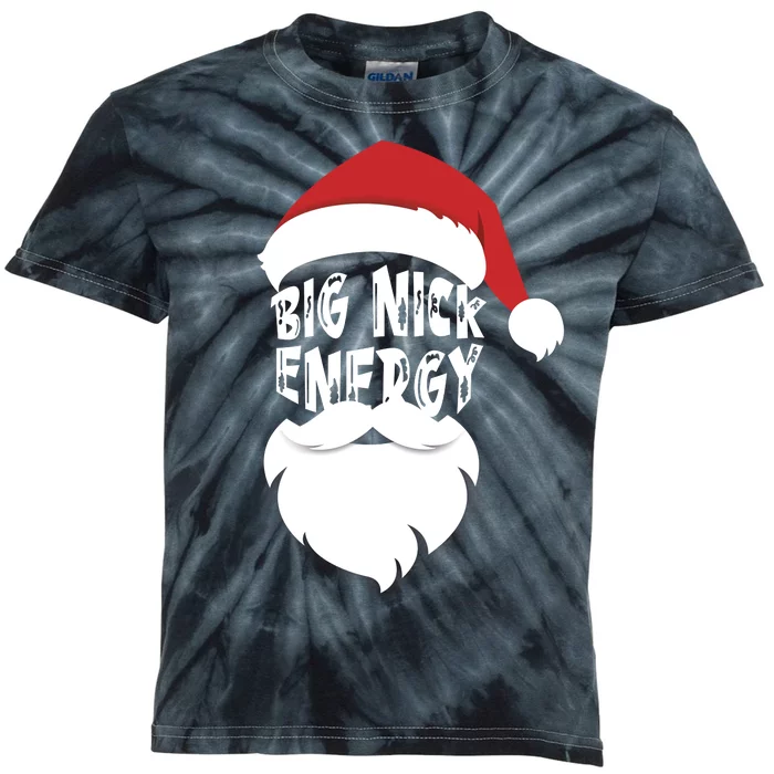 Big Nick Energy Funny Xmas Santa Hipster Kids Tie-Dye T-Shirt