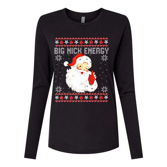 Big Nick Energy Santa Naughty Adult Ugly Christmas Sweater Womens Cotton Relaxed Long Sleeve T-Shirt