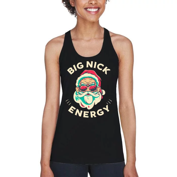 Big Nick Energy Santa Christmas Women's Racerback Tank