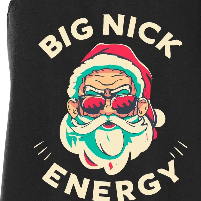 Big Nick Energy Santa Christmas Women's Racerback Tank