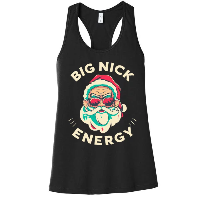 Big Nick Energy Santa Christmas Women's Racerback Tank