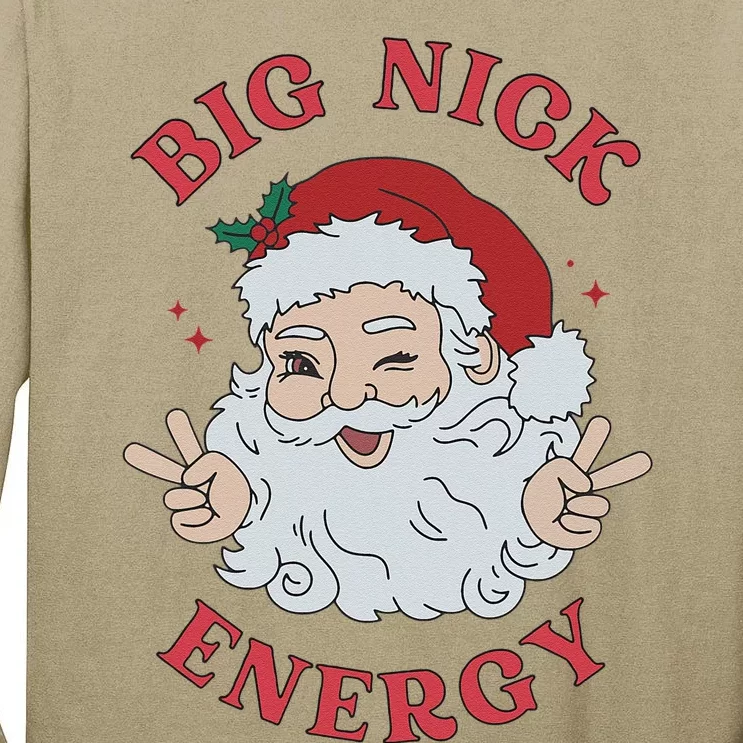 Big Nick Energy Santa Naughty Humor Christmas Tall Long Sleeve T-Shirt