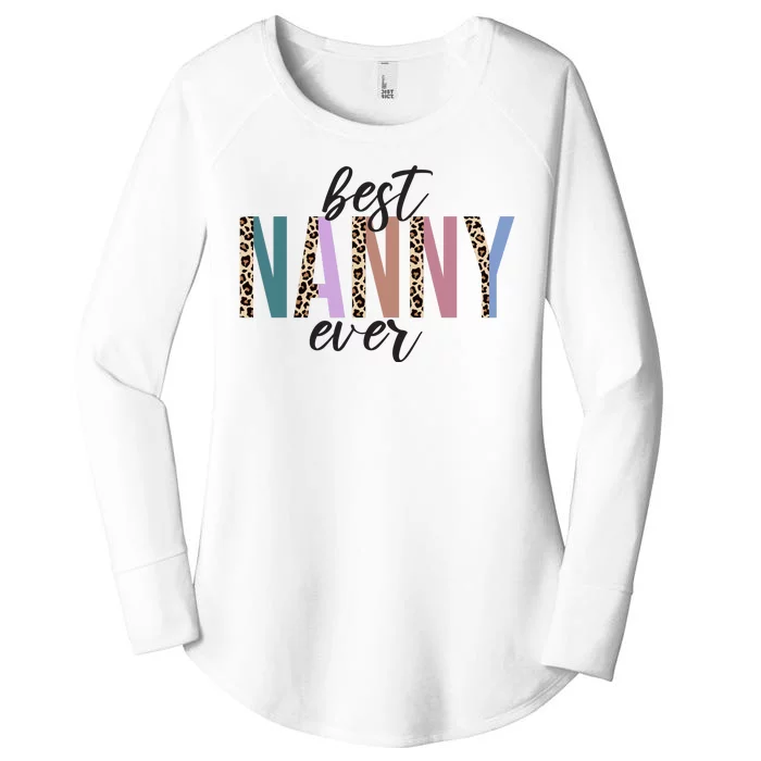 Best Nanny Ever Cheetah Cute Gift Women's Perfect Tri Tunic Long Sleeve Shirt