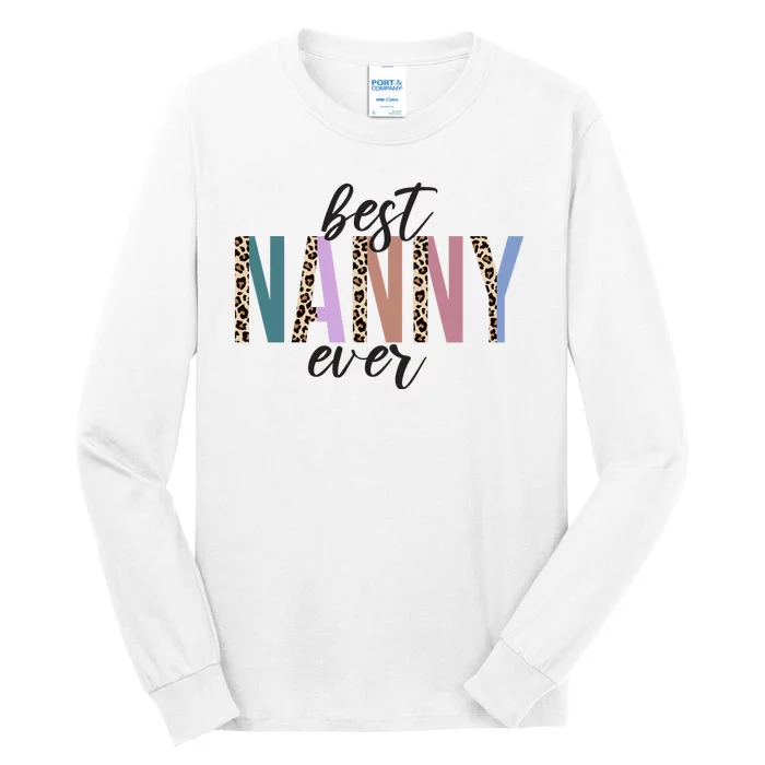 Best Nanny Ever Cheetah Cute Gift Tall Long Sleeve T-Shirt