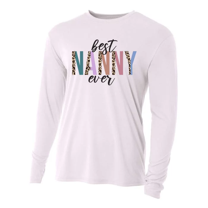 Best Nanny Ever Cheetah Cute Gift Cooling Performance Long Sleeve Crew