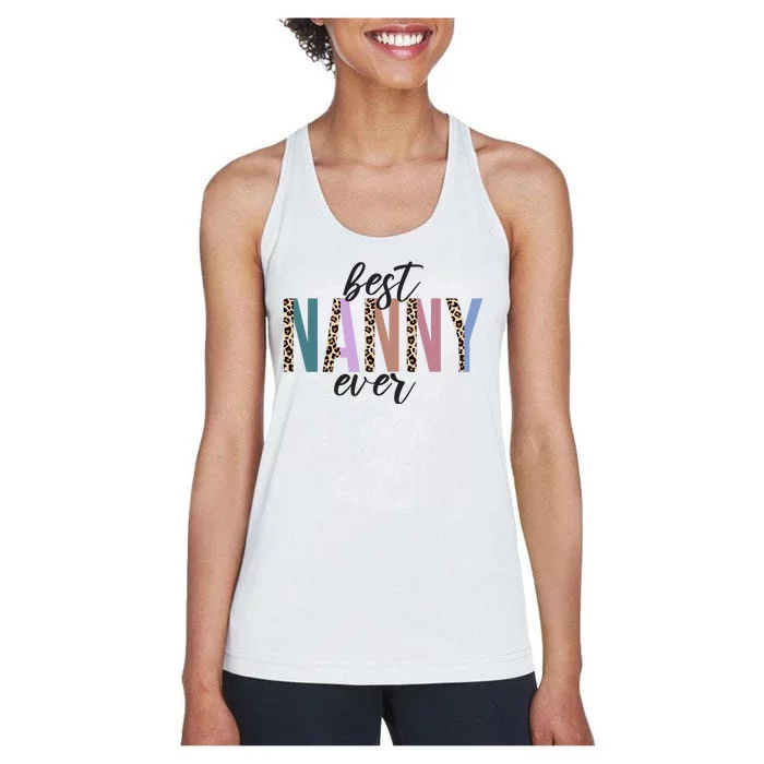 Best Nanny Ever Cheetah Cute Gift Women's Racerback Tank