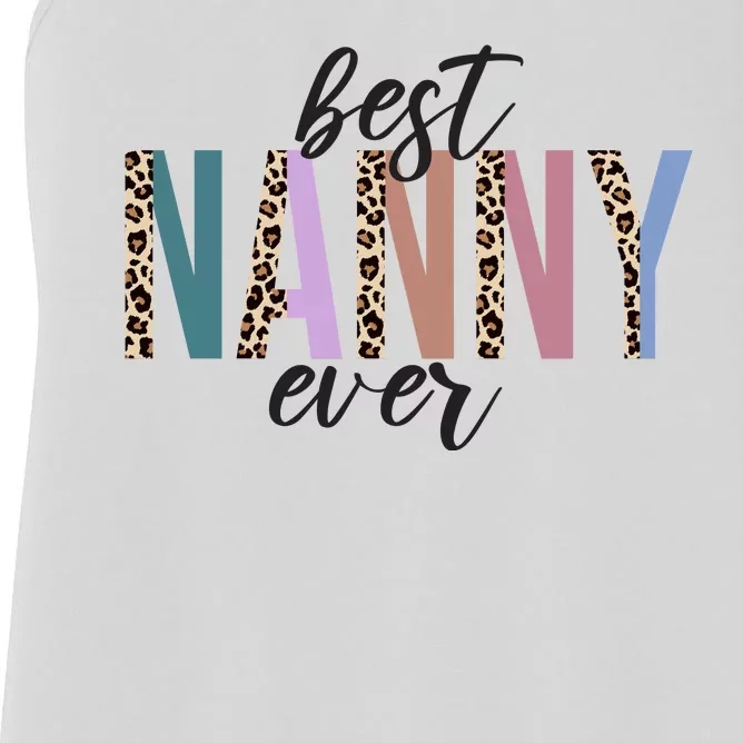 Best Nanny Ever Cheetah Cute Gift Women's Racerback Tank