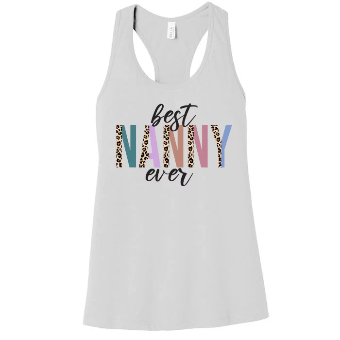 Best Nanny Ever Cheetah Cute Gift Women's Racerback Tank