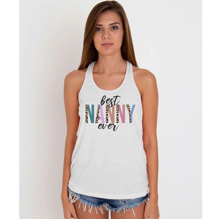 Best Nanny Ever Cheetah Cute Gift Women's Knotted Racerback Tank