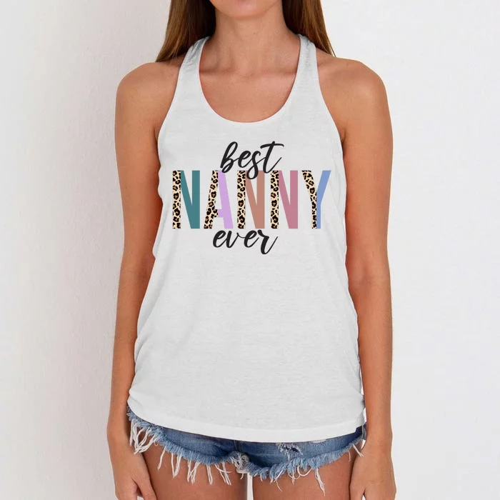 Best Nanny Ever Cheetah Cute Gift Women's Knotted Racerback Tank