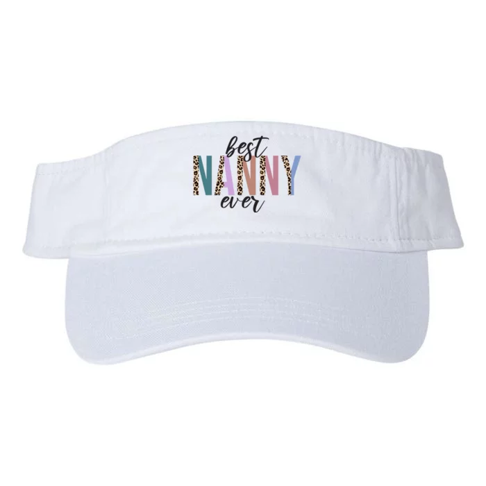 Best Nanny Ever Cheetah Cute Gift Valucap Bio-Washed Visor