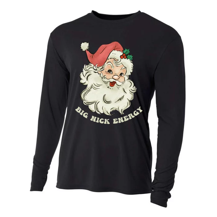 Big Nick Energy Santa Groovy Retro Cooling Performance Long Sleeve Crew