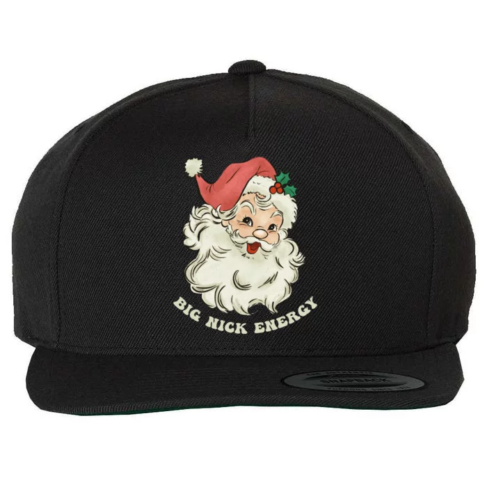 Big Nick Energy Santa Groovy Retro Wool Snapback Cap