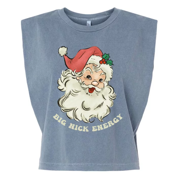 Big Nick Energy Santa Groovy Retro Garment-Dyed Women's Muscle Tee