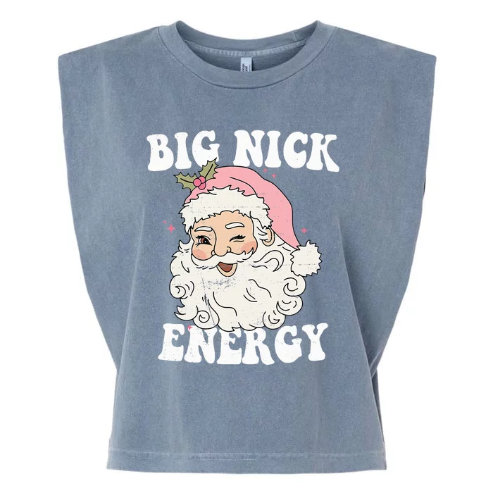 Big Nick Energy Funny Santa Xmas Retro Christmas Garment-Dyed Women's Muscle Tee