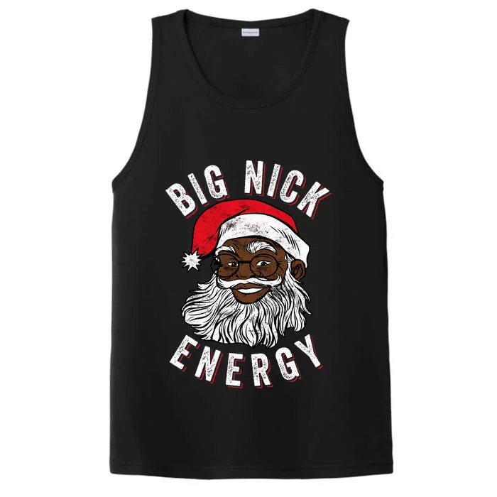 Big Nick Energy African American Santa Black Funny Christmas Performance Tank